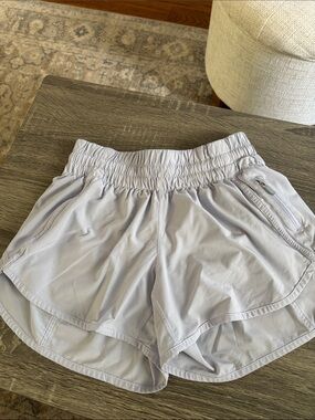 Light blue lululemon tracker shorts